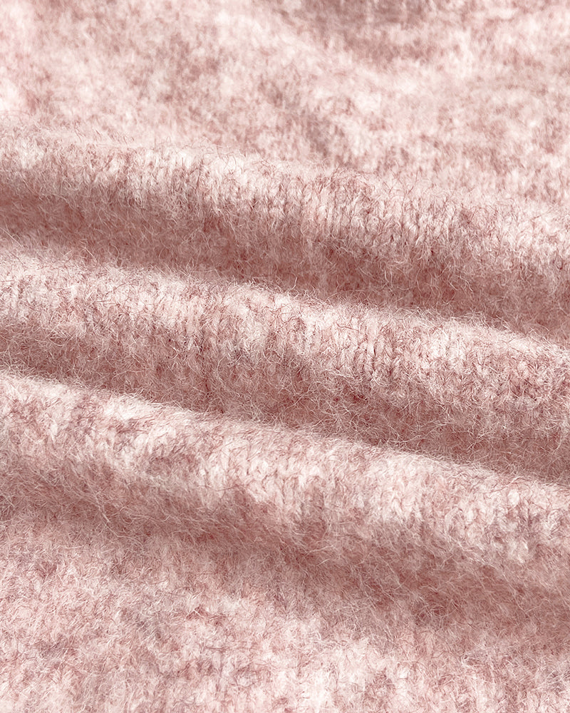 Suéter de punto holgado para mujer con cuello alto simulado, estilo «old money», capa, abertura lateral y mangas murciélago, cálido y acogedor para invierno