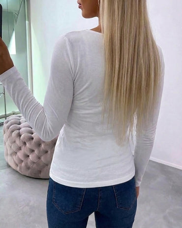 Women's Cowl Neck Long Sleeve Top Lace Patchwork 2-in-1 Blouse Slim Fit Ruched Irregular Hem Casual Tee