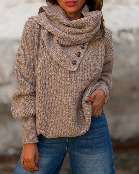 Pull en tricot à col bénitier pour femmes, pull décontracté