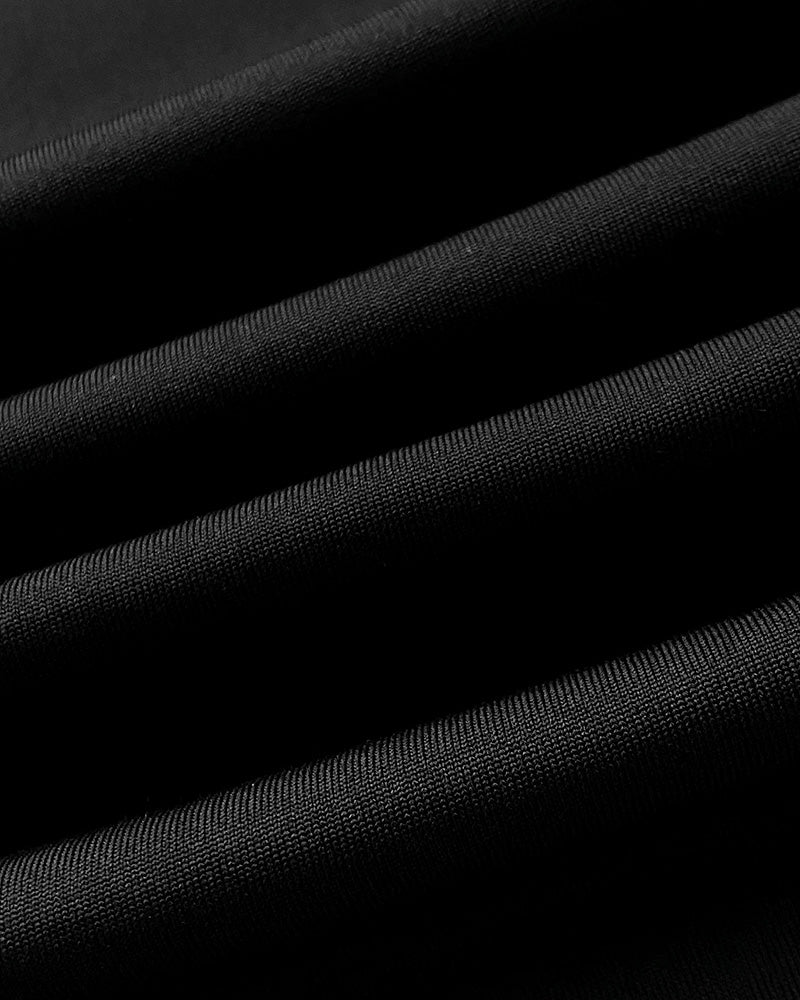 Rhinestone Decor Long Sleeve Sheer Mesh Spliced Tee Slim Fit Top