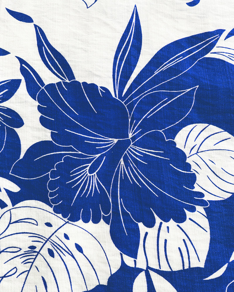 2 Pieces Outfit 3D Flower Decor Asymmetrical Neck Spaghetti Strap Top and Casual Floral Print Wide Leg Pants Set