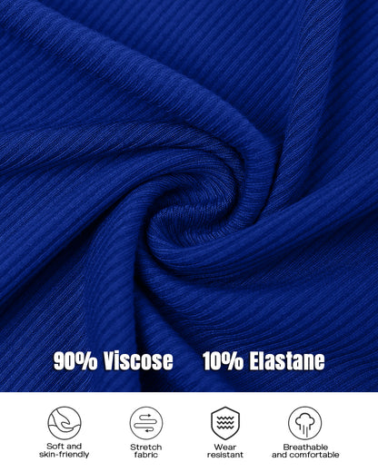 2-Pack Round Neck Thick Strap Racerback Ribbed Tank Slim Fit Tops without Bra Pads