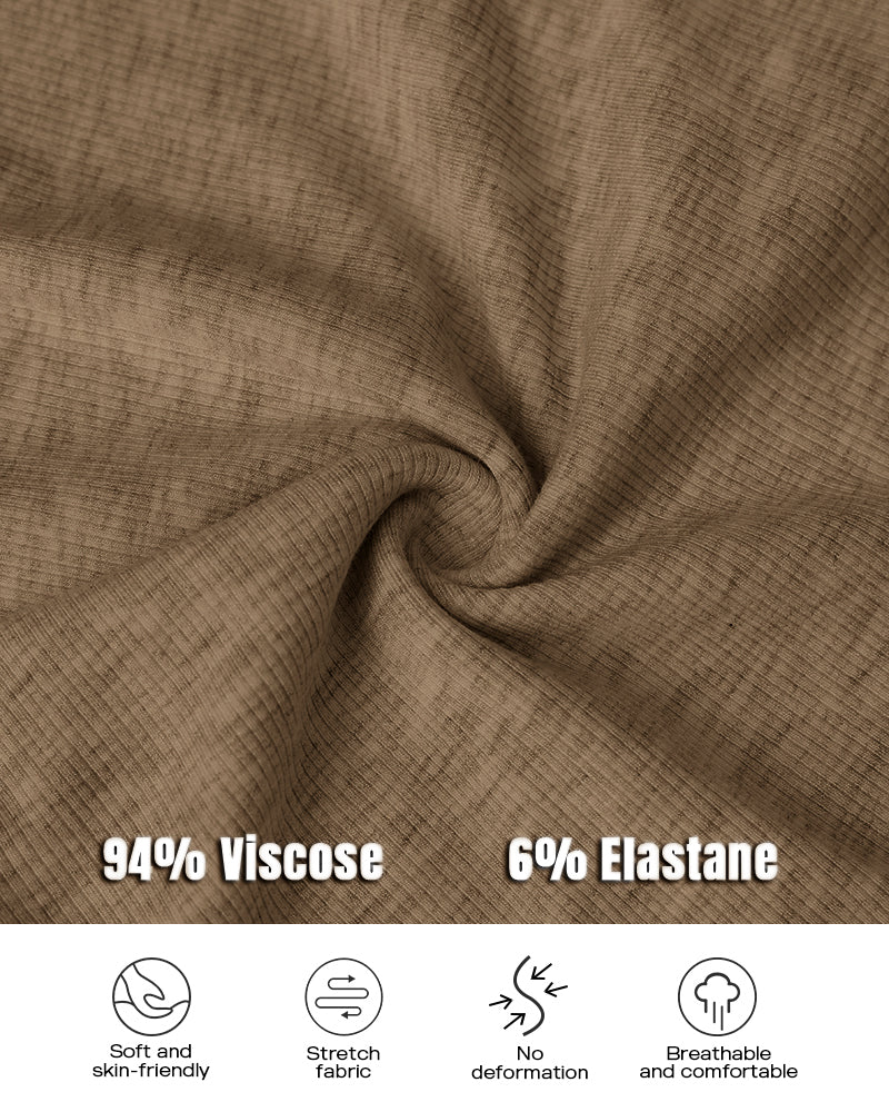 2PCS Micro-Ribbed U-Neck Tank Top & Boxer Set Cozy Loungewear