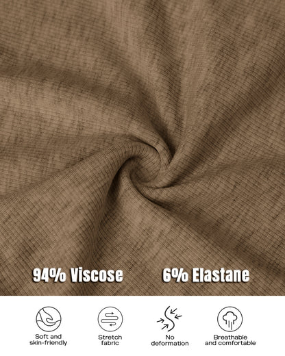 2PCS Micro-Ribbed U-Neck Tank Top & Boxer Set Cozy Loungewear