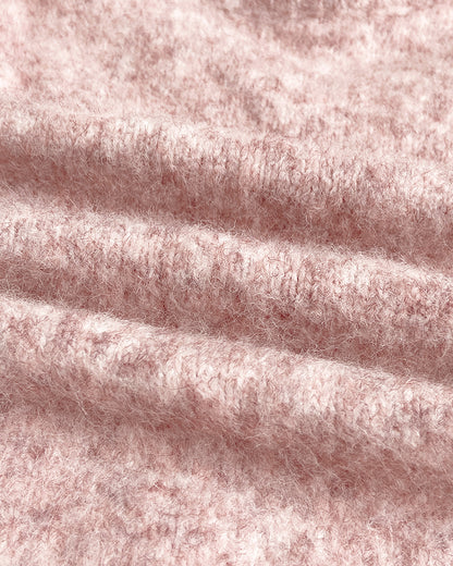 Suéter de punto holgado para mujer con cuello alto simulado, estilo «old money», capa, abertura lateral y mangas murciélago, cálido y acogedor para invierno