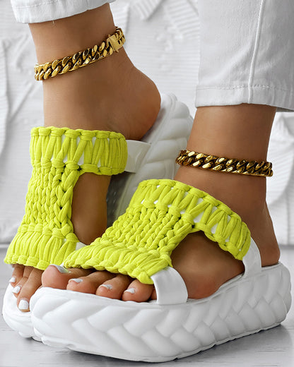 Braided Hollow Out Slippers Summer Sandals