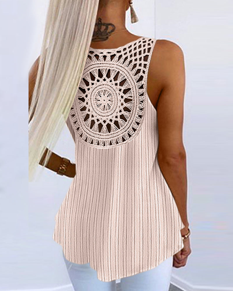 Hollow Out Crochet Lace Tank Top