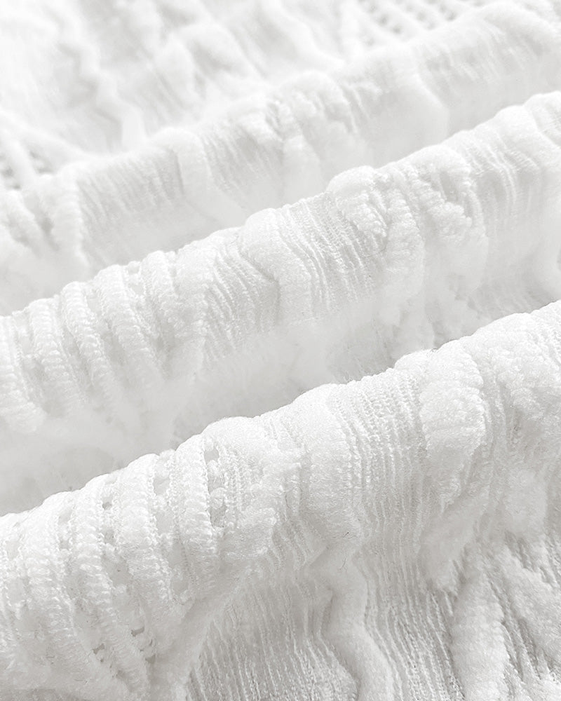 Jacquard & Diamond Pattern Design Hollow-out Lightweight Baseball Coat Casual Zip Up Bomber Jacket