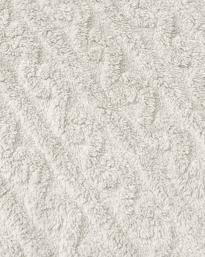 Cable Textured Lapel Neck Button Front Pocket Design Thermal Teddy Coat