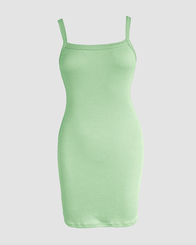 Bandeau Spaghetti Strap Sleevless Mini Dress Casual Slim Fit Bodycon Dress