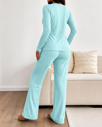 Women's 3 Piece Outfits Lace Cami Top and Long Sleeve Cardigan and Straight Leg Pants Set Casual Lounge Sleepwear Suits
