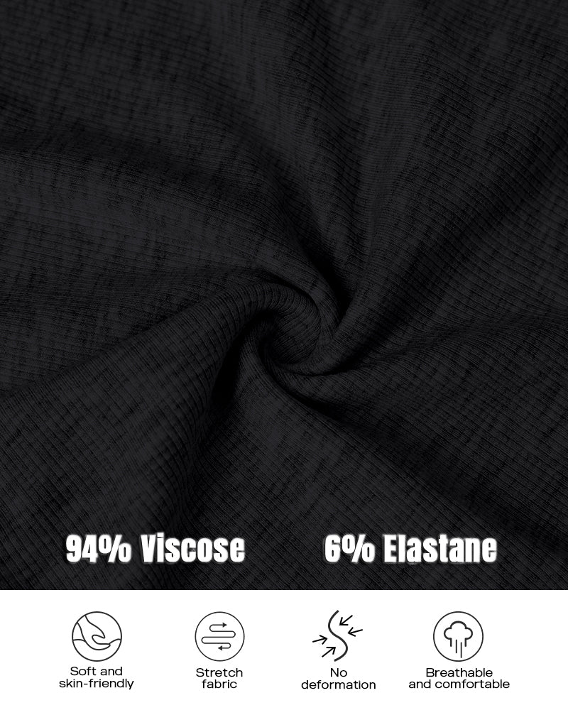 2PCS Micro-Ribbed U-Neck Tank Top & Boxer Set Cozy Loungewear