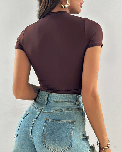 ChicMe ContourX 2-Pack Crewneck Short Sleeve Tee Slim Fit Basic T-Shirts