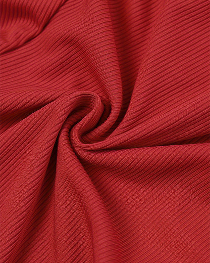 Plunge Long Sleeve Bowknot Decor Functional Onesie