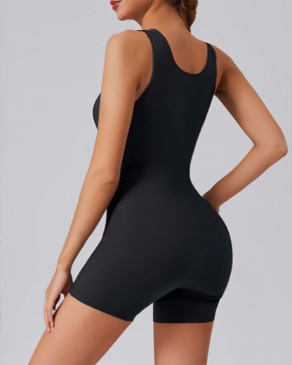 Seamless Square Neck Sleeveless Tank Top Tummy Control Bodysuit Romper