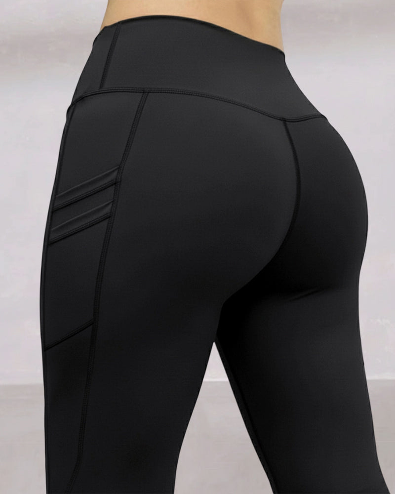 Winter Warm High Waisted Workout Athletic Leggings Tummy Control Butt Lifting Ultra Soft Thermal Lined Yoga Pants Women's Sportswear with Stacked Slit Pockets On Side