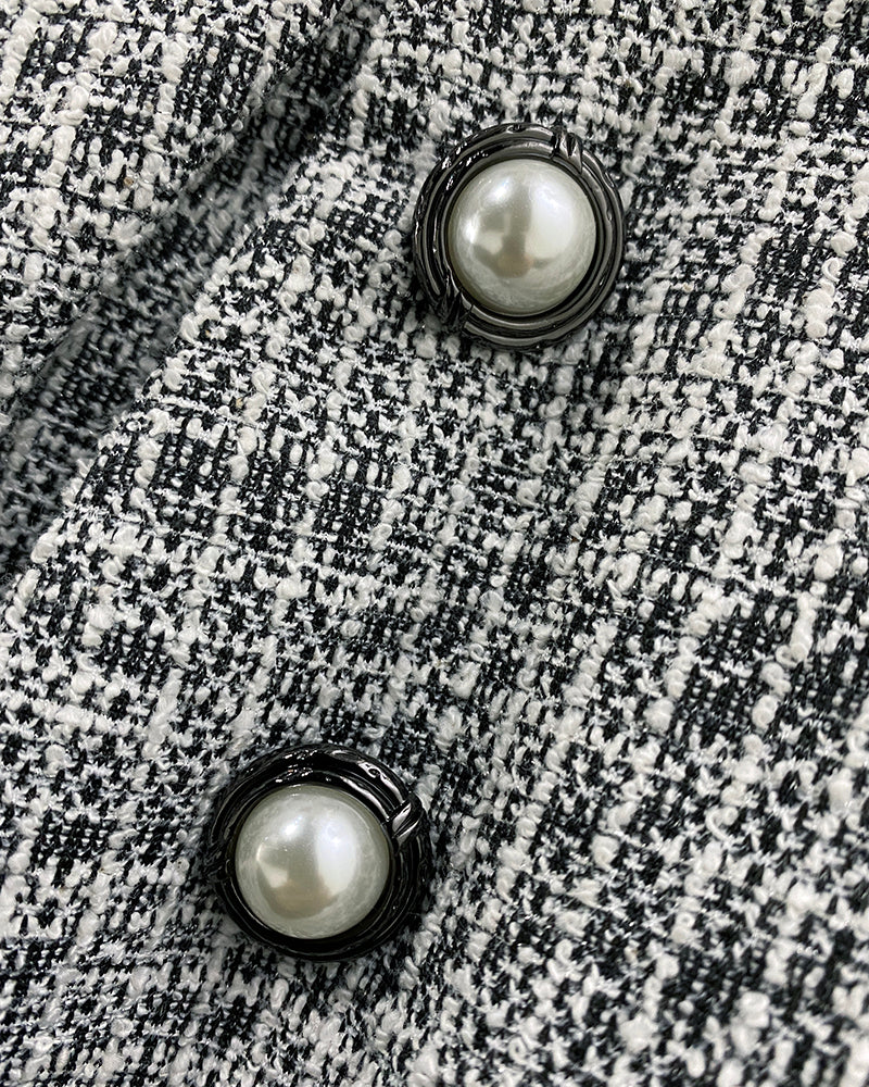 V-Neck Sleeveless Double Breasted Decor A Line Party Dress Causal Ziper Back Peplum Hem Commuting Dress