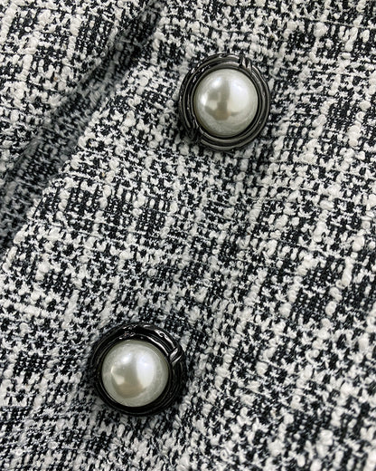 V-Neck Sleeveless Double Breasted Decor A Line Party Dress Causal Ziper Back Peplum Hem Commuting Dress