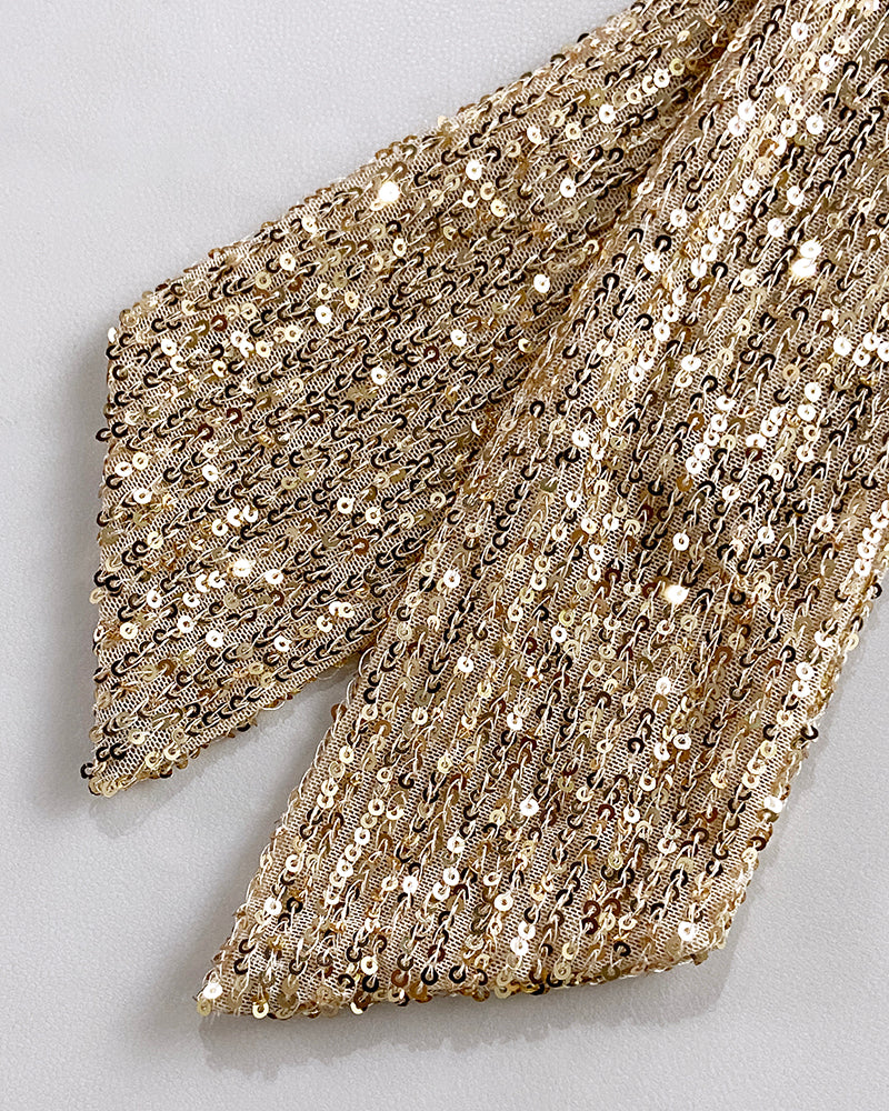 Square Neck Sleeveless Hollow-out Bowknot Mid-Calf Slit Dress