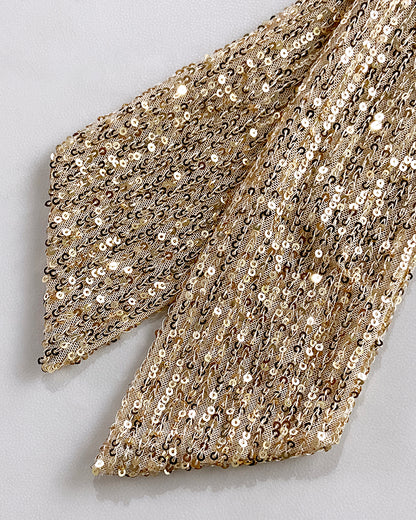 Square Neck Sleeveless Hollow-out Bowknot Mid-Calf Slit Dress