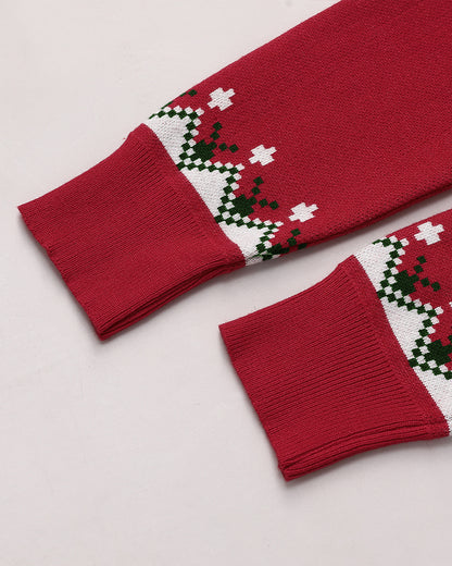 Christmas Aztec Geometric Pattern Knit Sweater