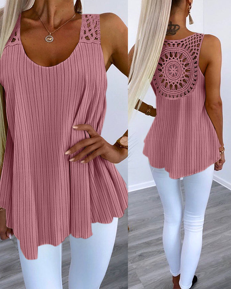 Hollow Out Crochet Lace Tank Top