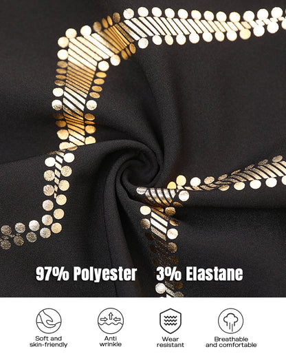 Bronzing Chevron Print Turn-down Collar Tied Detail Shirt Dress