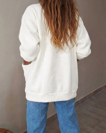 Women's Casual Loose Cardigan V Neck Snap Button Down Jacket Drop Shoulder Coat with Pockets