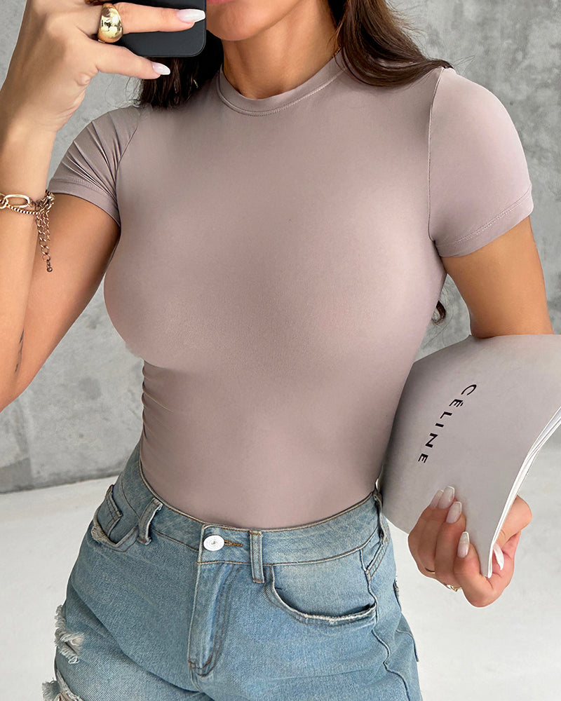 ChicMe ContourX 2-Pack Crewneck Short Sleeve Tee Slim Fit Basic T-Shirts