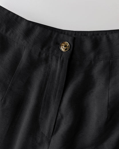 2 Pieces Outfits V Neck Sleeveless Button Front Vest Crop Top And Casual Zipper Fly Elastic Back Waist Wide Leg Pants Set