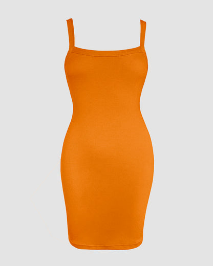 Bandeau Spaghetti Strap Sleevless Mini Dress Casual Slim Fit Bodycon Dress