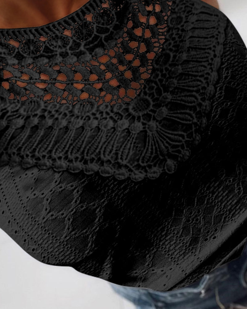 Halter Lace Up Water Soluble Lace Trim Sleeveless Tank Jacquard Casual Slim Fit Knit Top