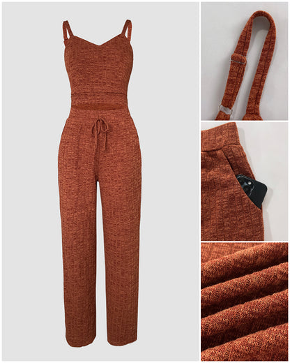 Women's 3 Piece Set Zip Up Jacket and Straight Leg Pants Set with V-Neck Cropped Camisole
