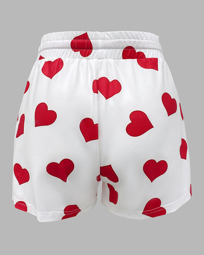 Love Heart Drawstring Pajamas Set