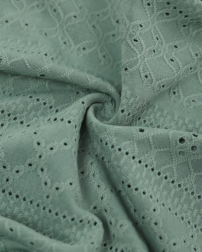 Sleeveless Ruched Cinched Waist Draped Bandeau Dress Eyelet Embroidery Slit Asymmetrical Hem Vacation Dress