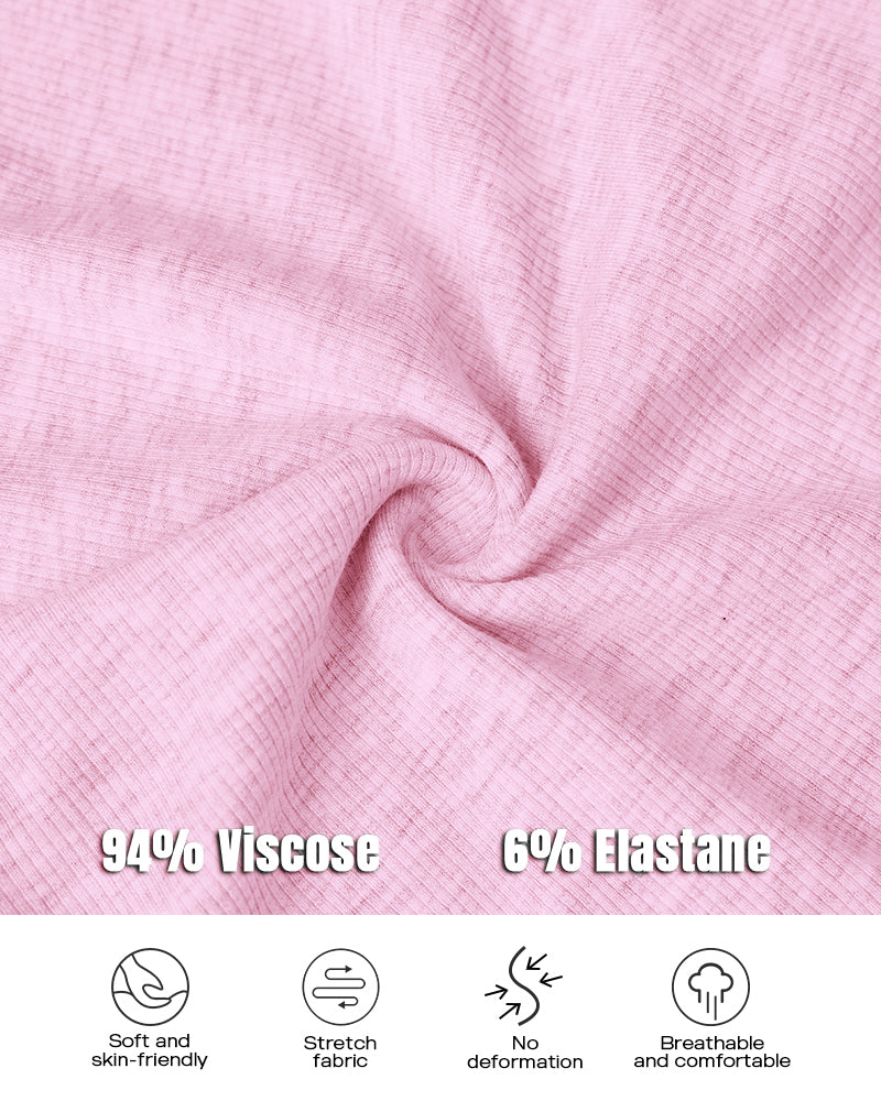 2PCS Micro-Ribbed U-Neck Tank Top & Boxer Set Cozy Loungewear