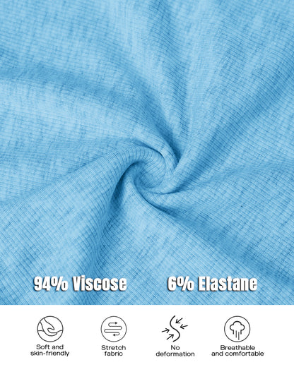 2PCS Micro-Ribbed U-Neck Tank Top & Boxer Set Cozy Loungewear