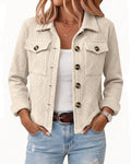 Women's Argyle Embossed Lapel Single Breasted Crop Coat