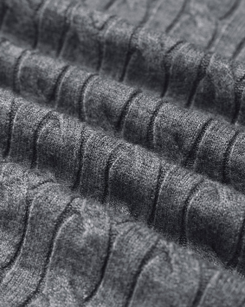 2 Pieces Outfit Long Sleeve Crop Drawstring Hoodie Top And Elastic Waist Slim Fit Pants Set Casual Cable Kint Set