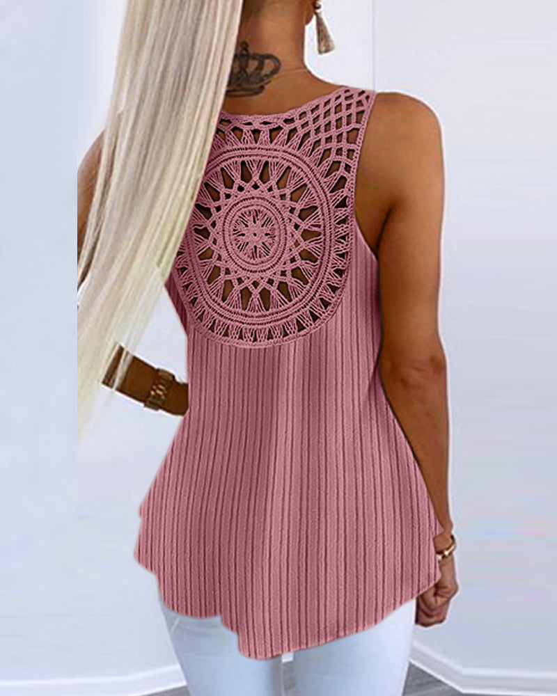 Hollow Out Crochet Lace Tank Top