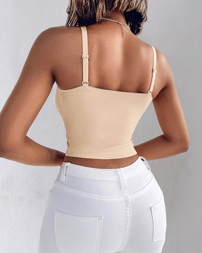 2-Pack Womens Lace V-Neck Adjustable Spaghetti Straps Bralette Camisoles Sexy Soft Crop Cami Top