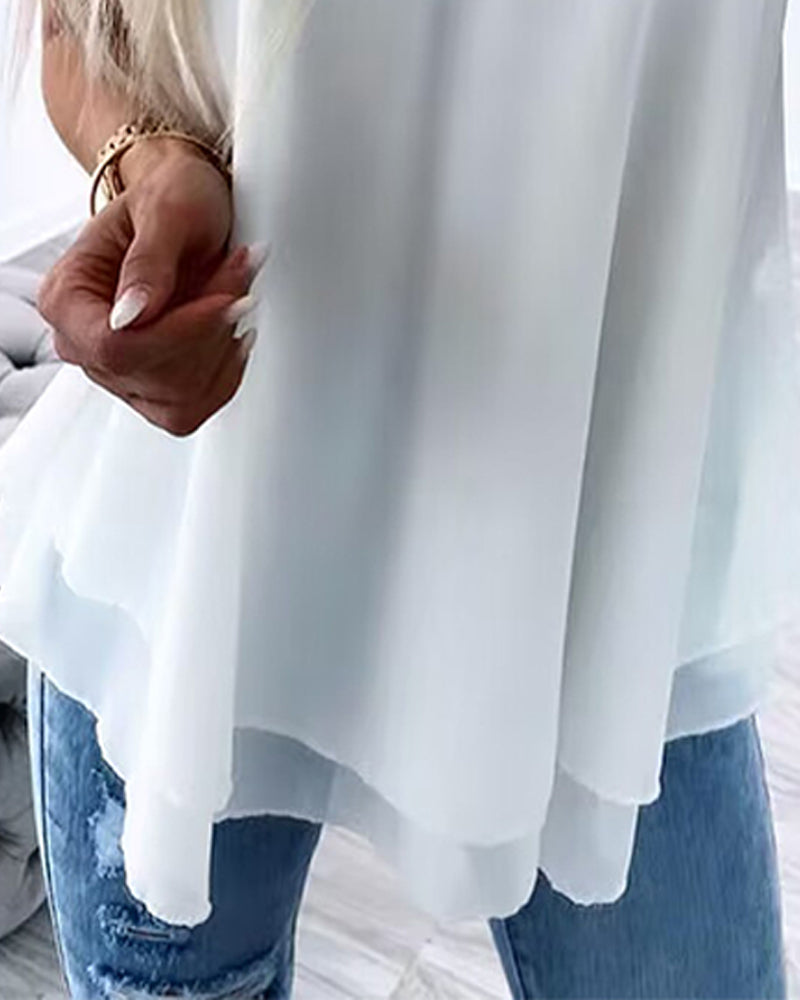 U-Neck Thick Strap Tank Contrast Lace Tied Detail Top