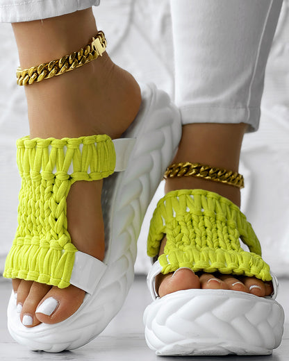 Braided Hollow Out Slippers Summer Sandals