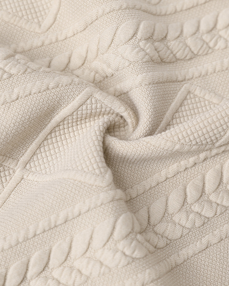 Shawl Collar Cable Textured Single Breasted Ruffle Hem Coat