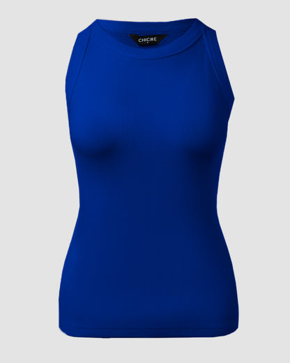 3 Pack Knit Round Neck Thick Strap Racerback Tank Tops(Without Pads)