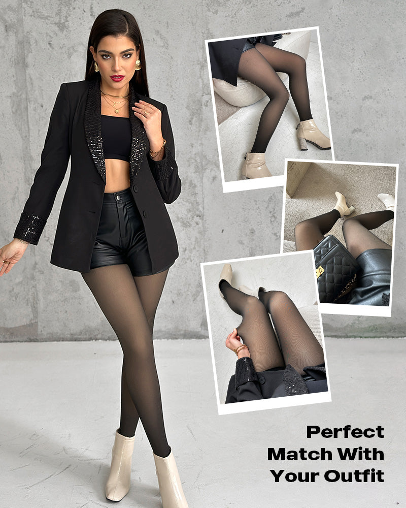 Chicme Shapelift 2 Piece Magic Fleece Lined Leggings Tight Thin Fleece Thermal Pantyhose Warm Leggings（Size Regular/Large/Extra Large）