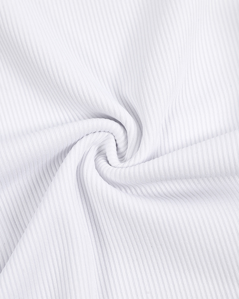 U-Neck Sleeveless Tank Top Bodysuits Slim Fit Ribbed Bodysuits