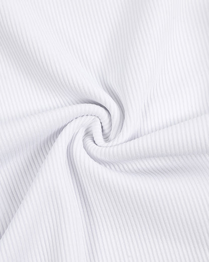 U-Neck Sleeveless Tank Top Bodysuits Slim Fit Ribbed Bodysuits