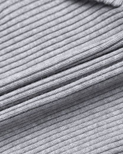 Overlap V-Neck Ruched Side Button Decor Knit Sweater Slim Fit Ribbed Pullover Top