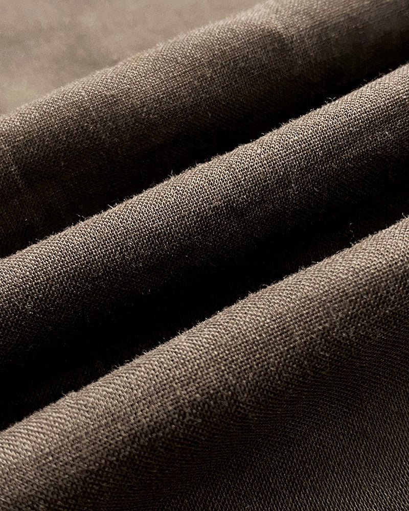 Turn-down Collar Pleated Design Button Down Slit Shirt Dress Casual Ruffle Hem Maxi Dress